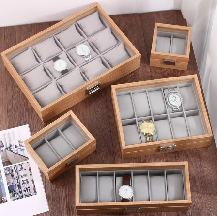 Boîte à Montre - 10 Emplacements – Bois – Intérieur Velours