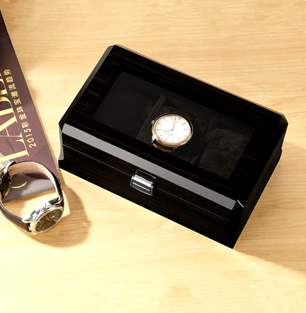 Uhrenbox – 3 Fächer – Holz – Samt-Innenausstattung