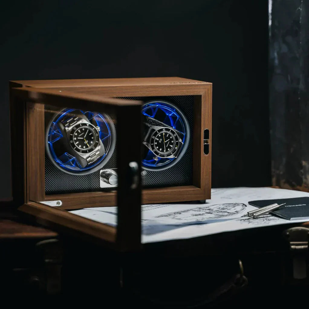Wooden Automatic Watch Winder Box - Silent & Programmable