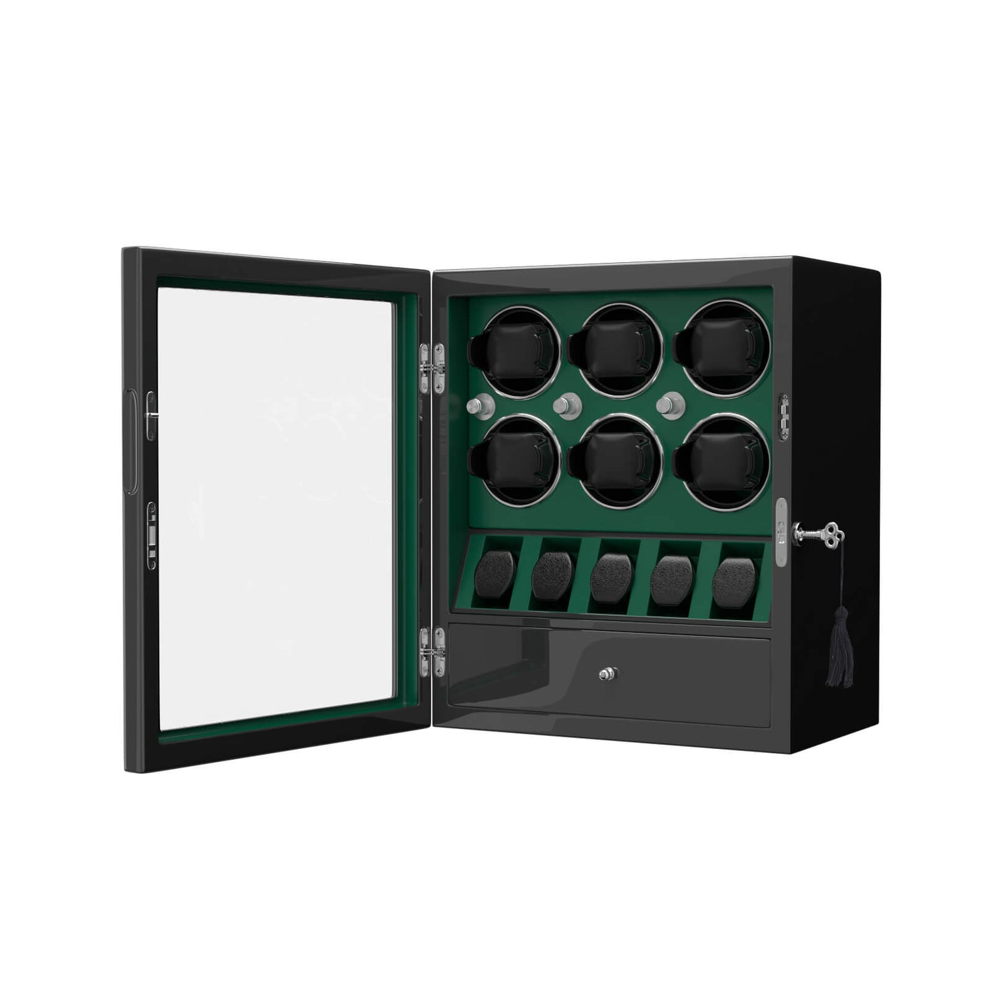Uhrenbeweger 6 Uhren mit Display für 5 weitere Automatikuhren – Imperial Grün Kollektion