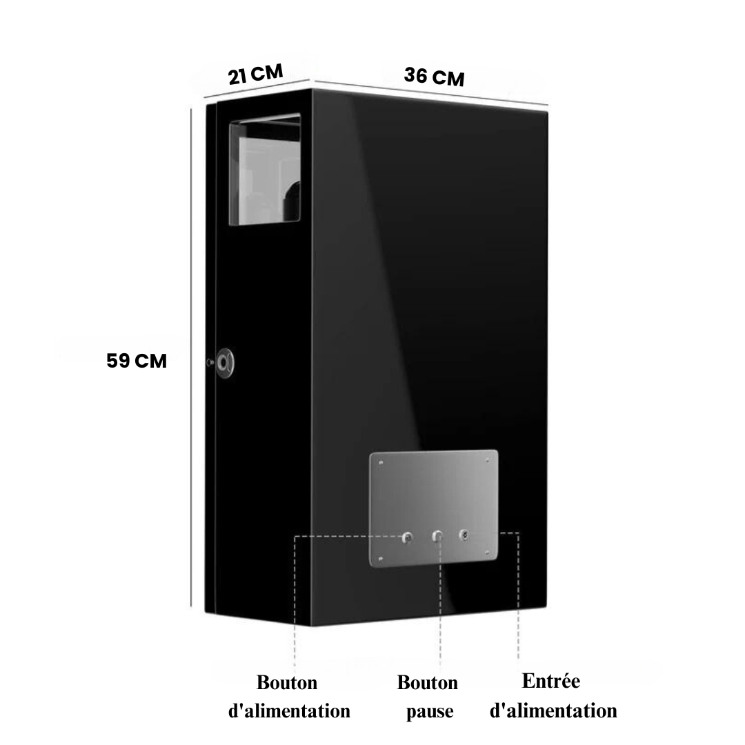 Remontoir Montre Automatique - Silencieux - 9 Montres -  Noir