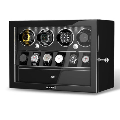Uhrenbeweger 4 Uhren mit Display für 6 weitere Automatikuhren – Obsidian Schwarz