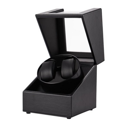 Remontoir Montre Automatique 2 Montres – cuir noir – Silencieux