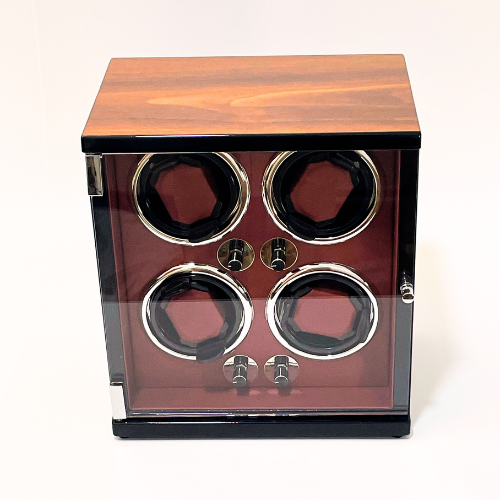 Automatischer Uhrenbeweger für 4 Uhren – Massivholz – Geräuschlos