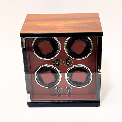 Automatischer Uhrenbeweger für 4 Uhren – Massivholz – Geräuschlos