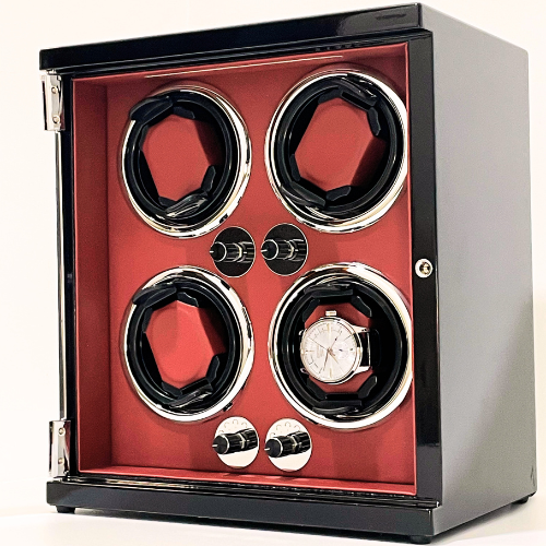 Automatischer Uhrenbeweger für 4 Uhren – Massivholz – Geräuschlos