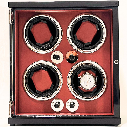 Automatischer Uhrenbeweger für 4 Uhren – Massivholz – Geräuschlos