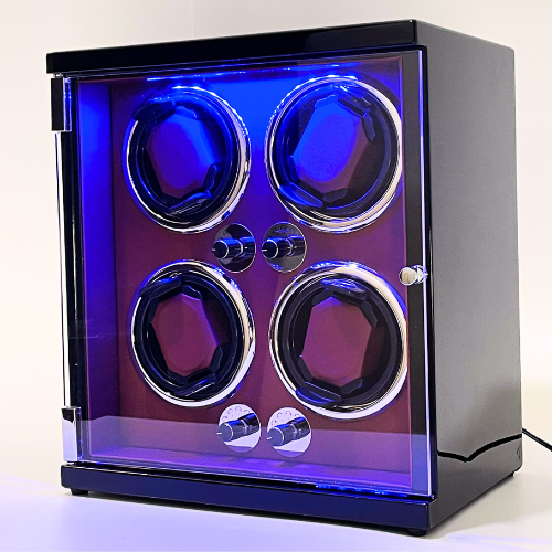 Automatischer Uhrenbeweger für 4 Uhren – Massivholz – Geräuschlos