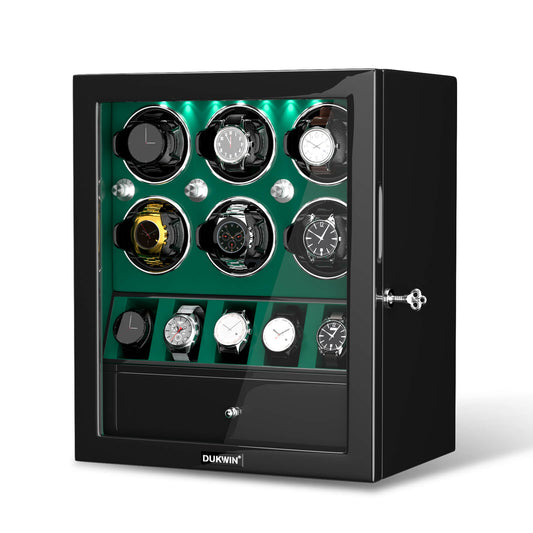 Uhrenbeweger 6 Uhren mit Display für 5 weitere Automatikuhren – Imperial Grün Kollektion