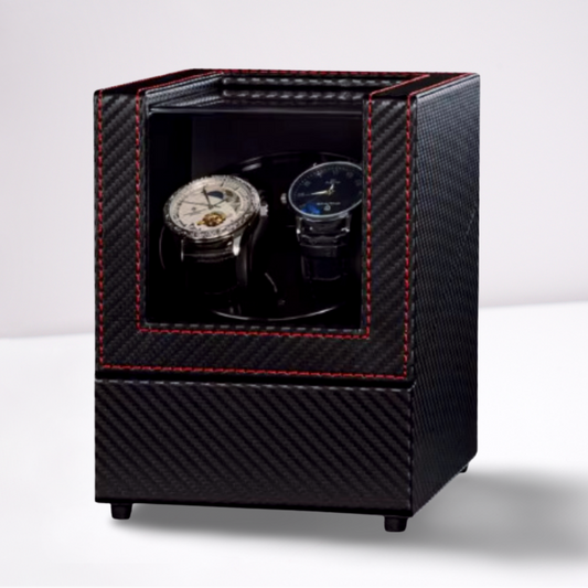 Remontoir Montre Automatique 2 Montres – cuir noir – Silencieux