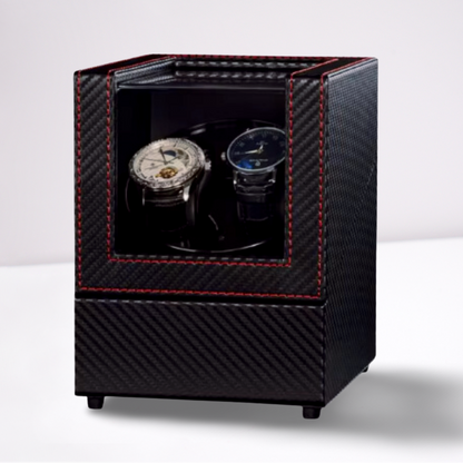 Remontoir Montre Automatique 2 Montres – cuir noir – Silencieux