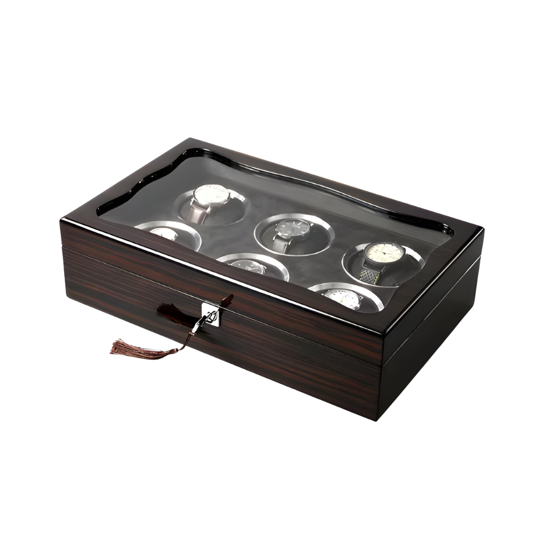 Watch Box - 6 Slots - Wood - Velvet Interior