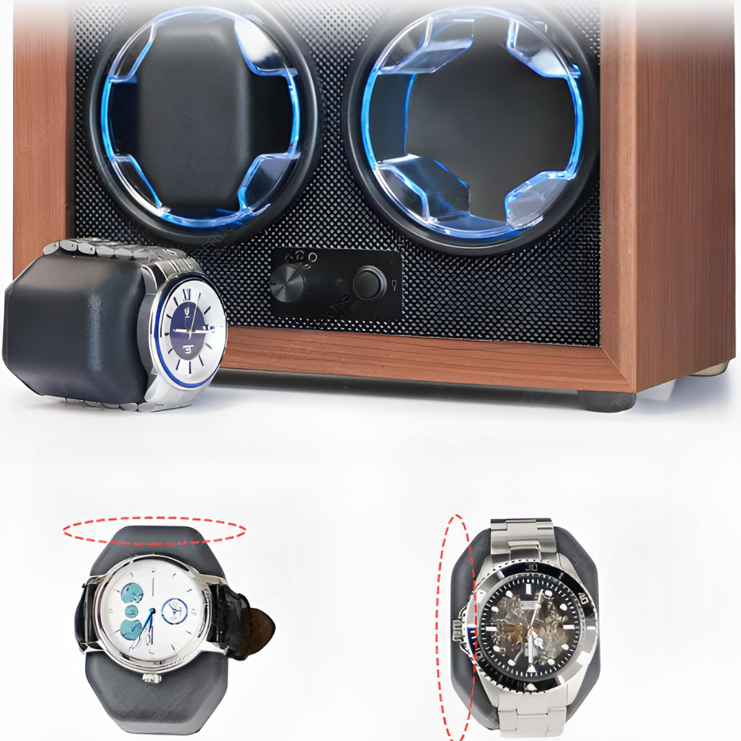 Remontoir Montre Automatique 2 Montres – Bois Naturel – Silencieux