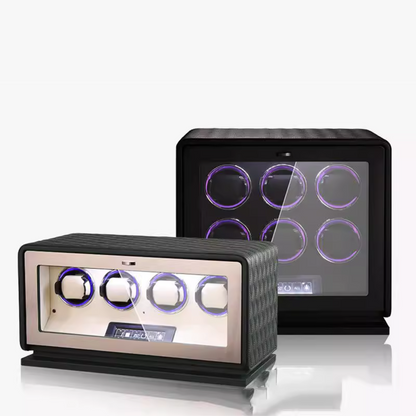 Remontoir Montre Automatique 6 Montres – Cuir Noir – Silencieux