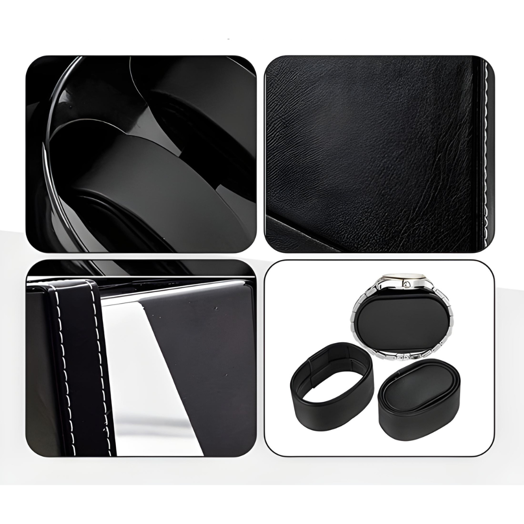 Remontoir Montre Automatique 2 Montres – cuir noir – Silencieux