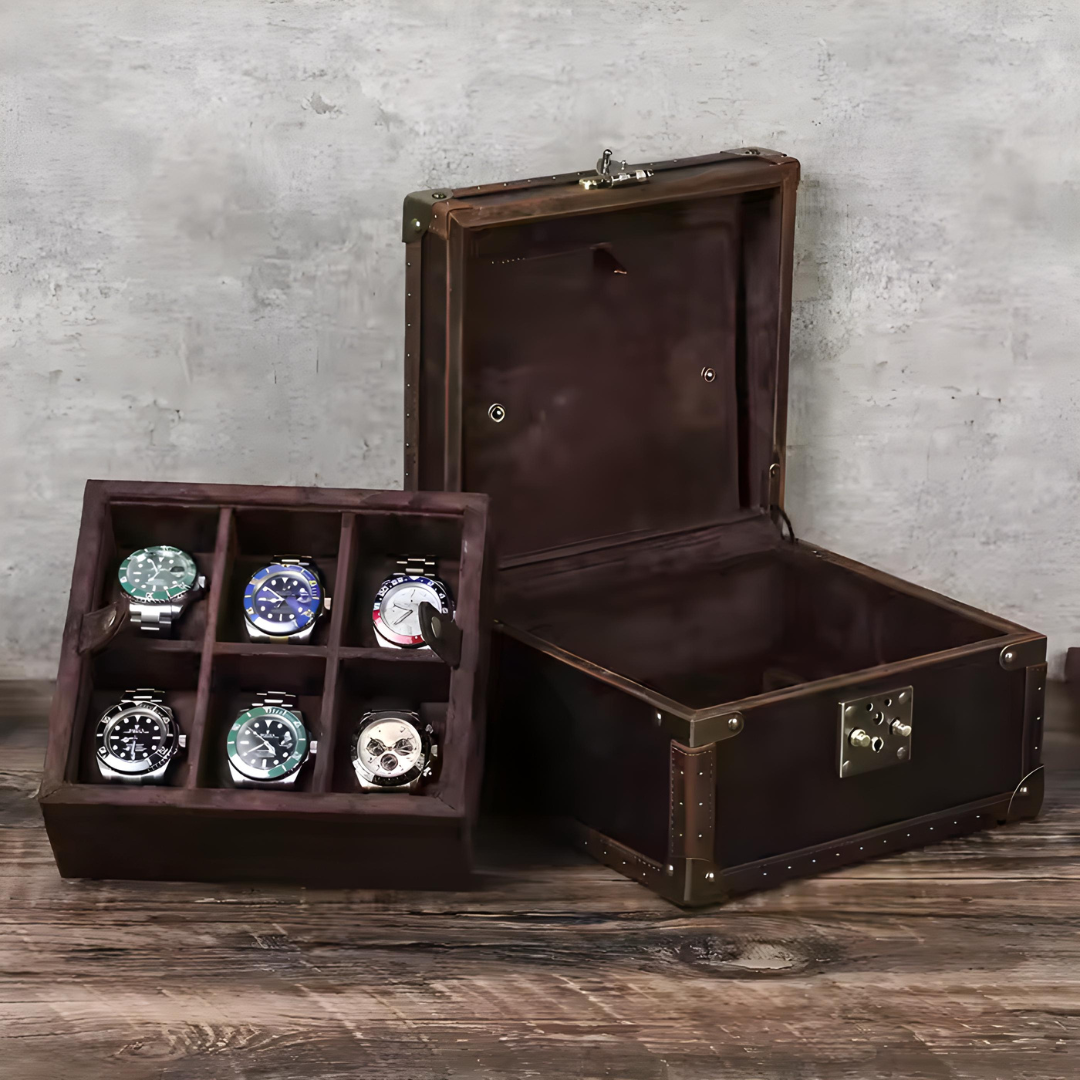 Boîte à Montre - 8 Emplacements – Bois – Intérieur Velours