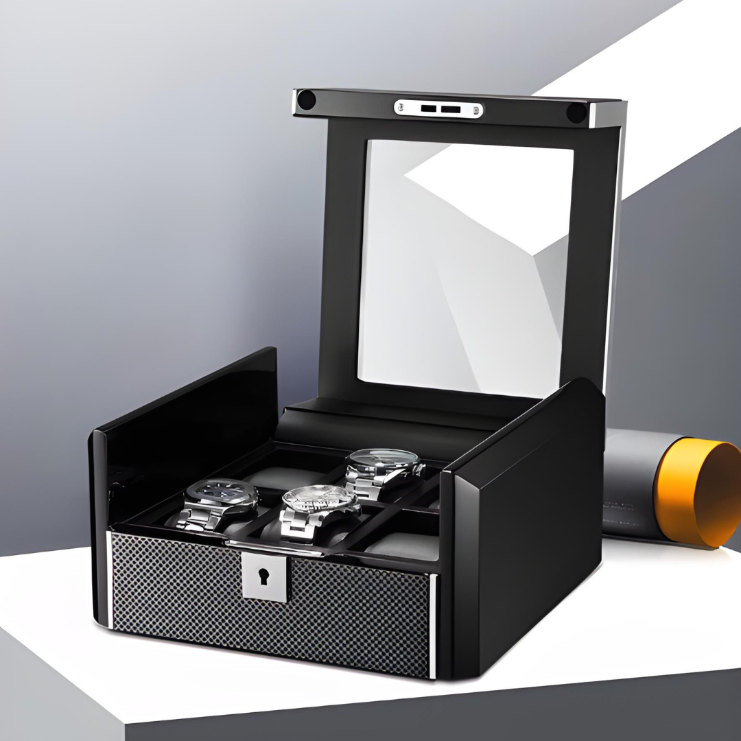 Watch Box - 6 Slots - Wood - Leather Interior
