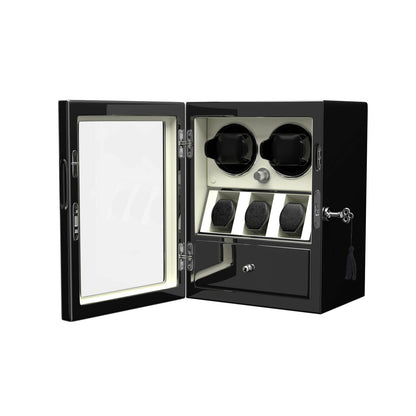 Uhrenbeweger 2 Uhren mit Display für 3 weitere Automatikuhren – Alabaster Weiß Kollektion