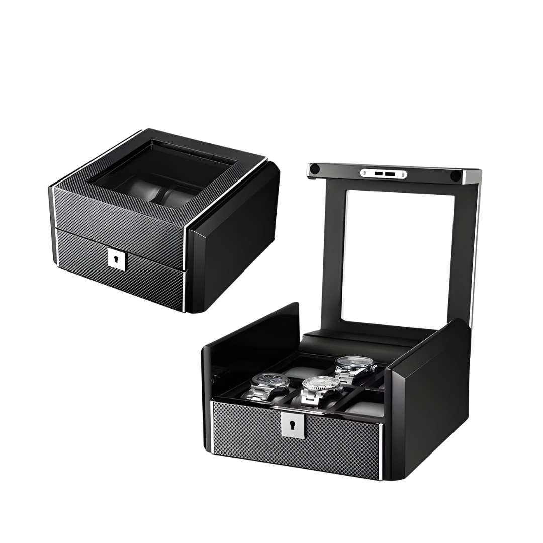 Watch Box - 6 Slots - Wood - Leather Interior