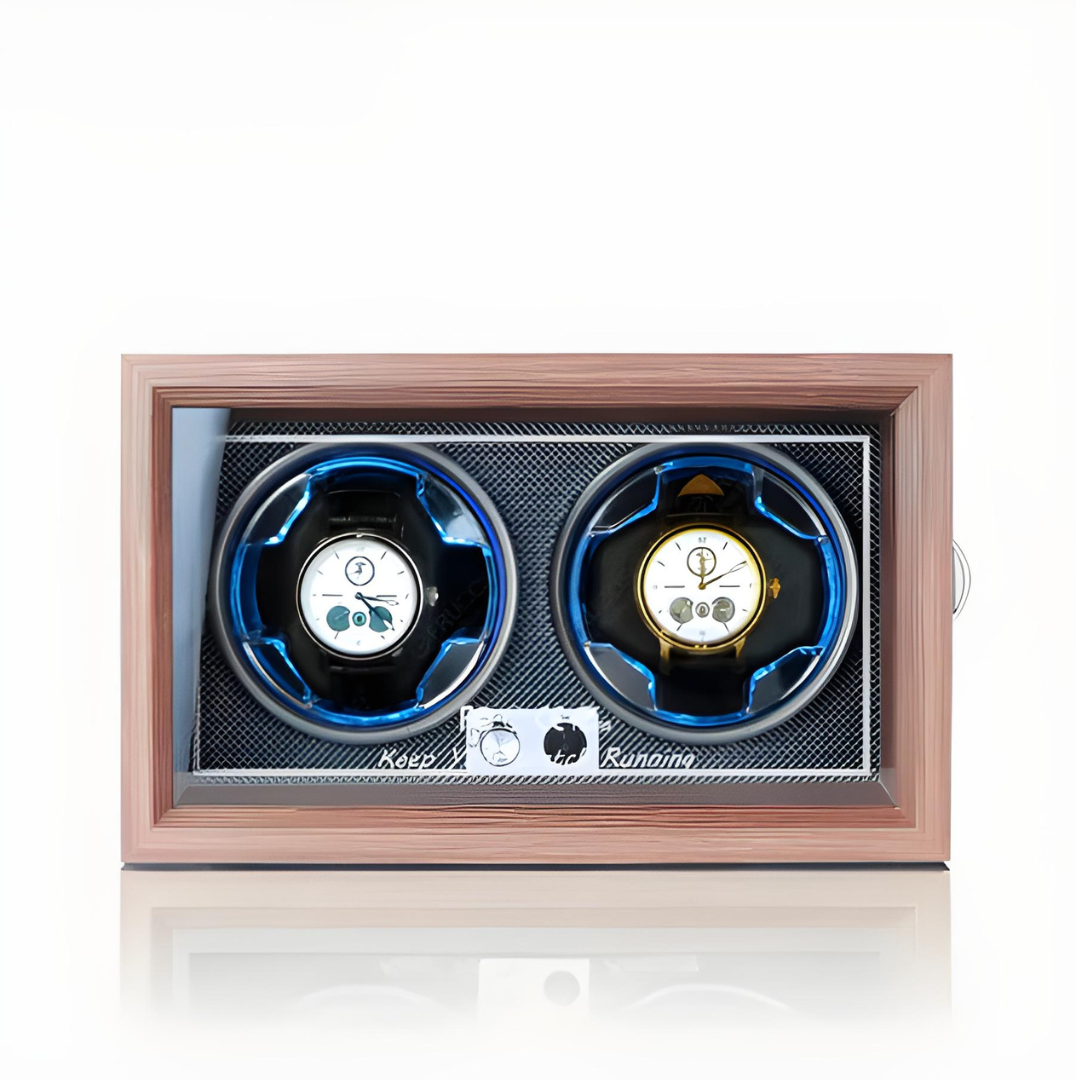 Remontoir Montre Automatique 2 Montres – Bois Naturel – Silencieux