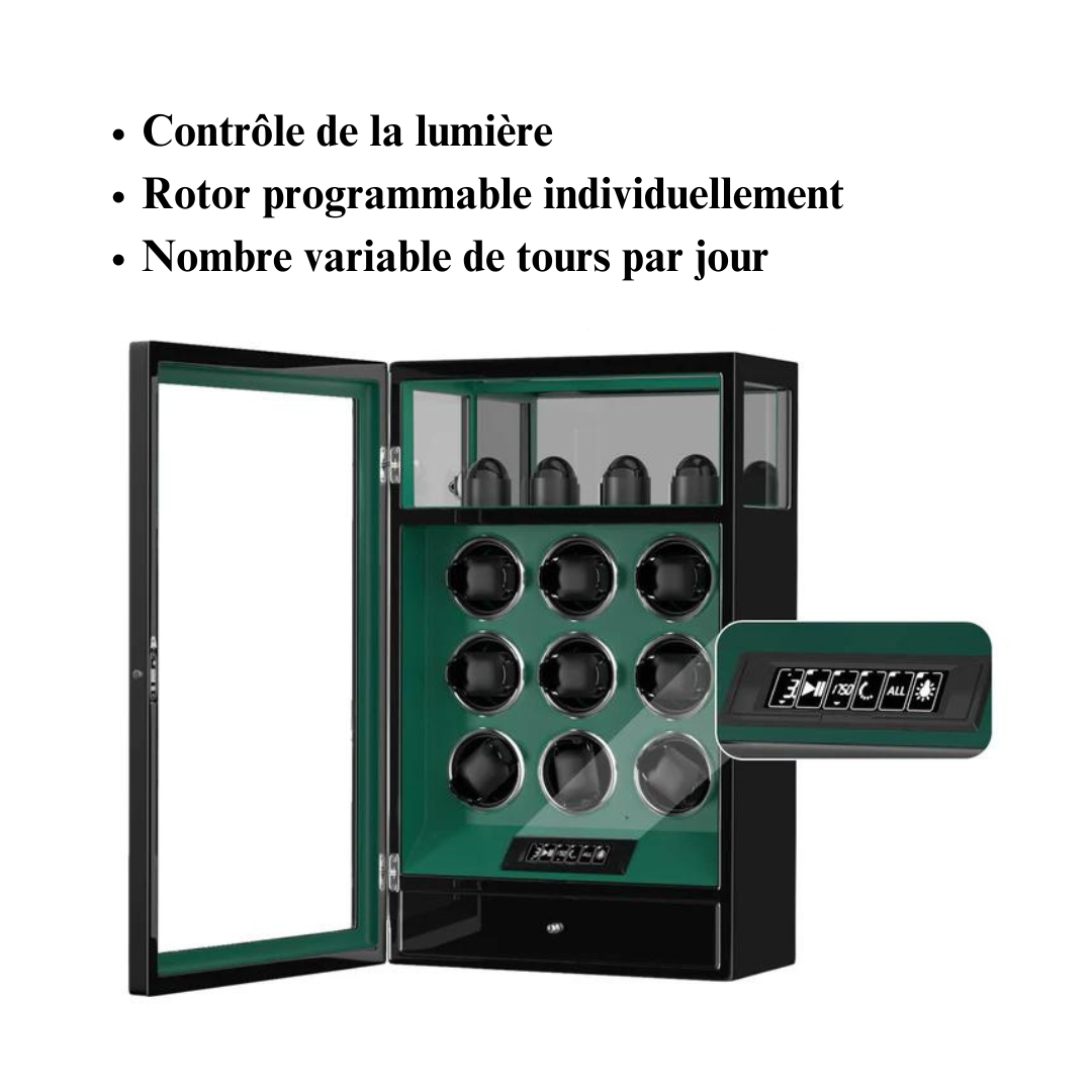 Remontoir Montre Automatique - Silencieux - 9 Montres -  Noir