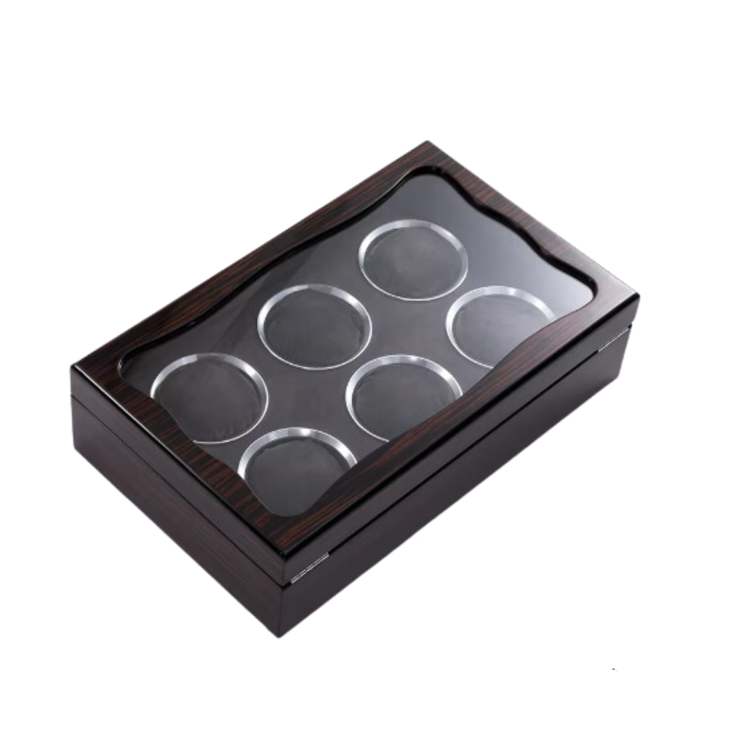 Watch Box - 6 Slots - Wood - Velvet Interior