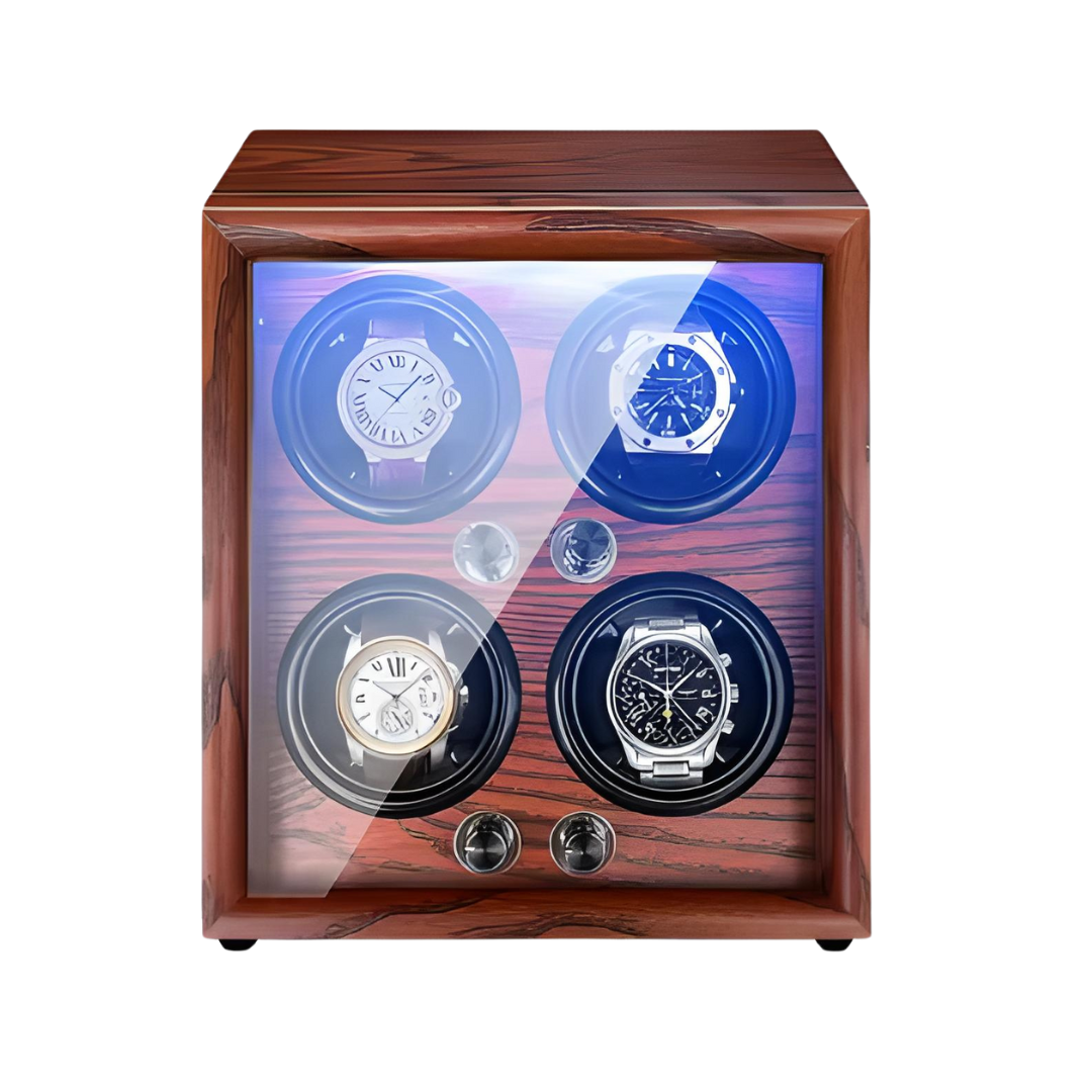 Remontoir Montre Automatique 4 Montres – Bois Noyer – Silencieux