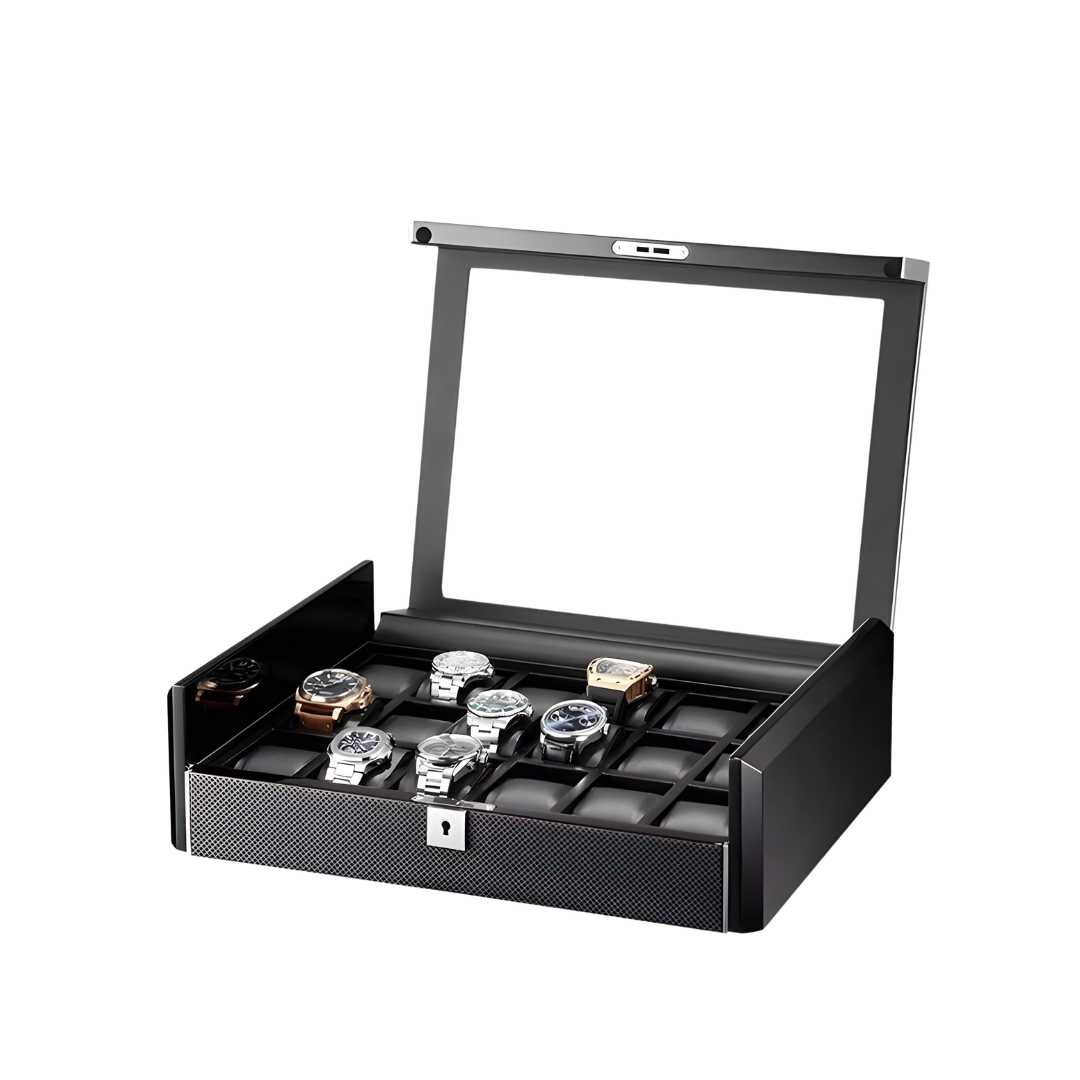 Boîte à Montre - 18 Emplacements – Bois – Intérieur Cuir