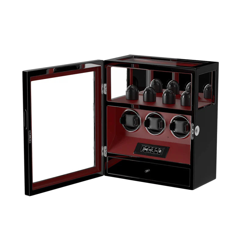 Remontoir Montre Automatique - Silencieux - 3 Montres - Laquée Noir