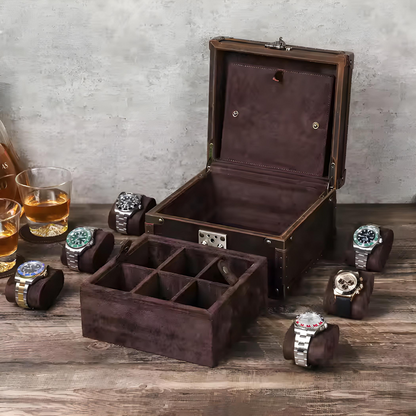 Boîte à Montre - 8 Emplacements – Bois – Intérieur Velours