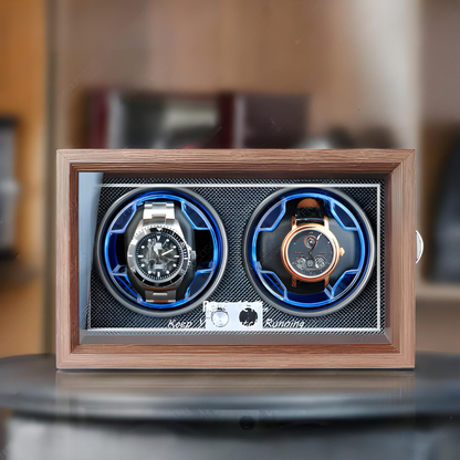 Remontoir Montre Automatique 2 Montres – Bois Naturel – Silencieux