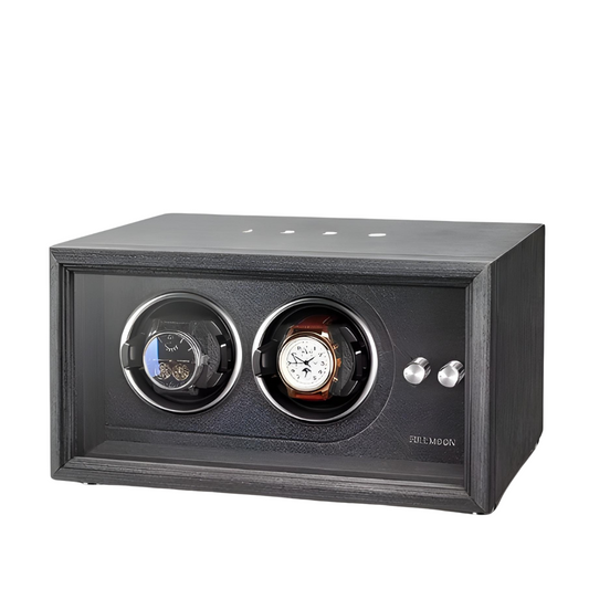 Automatischer Uhrenbeweger – geräuschlos – für 2 Uhren – Schwarze Eiche