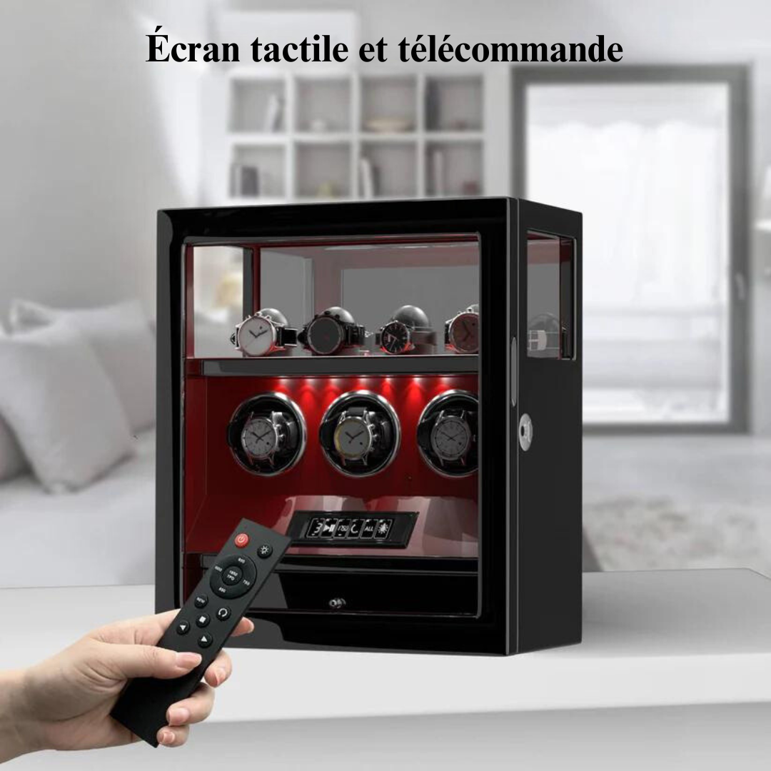 Remontoir Montre Automatique - Silencieux - 3 Montres - Laquée Noir