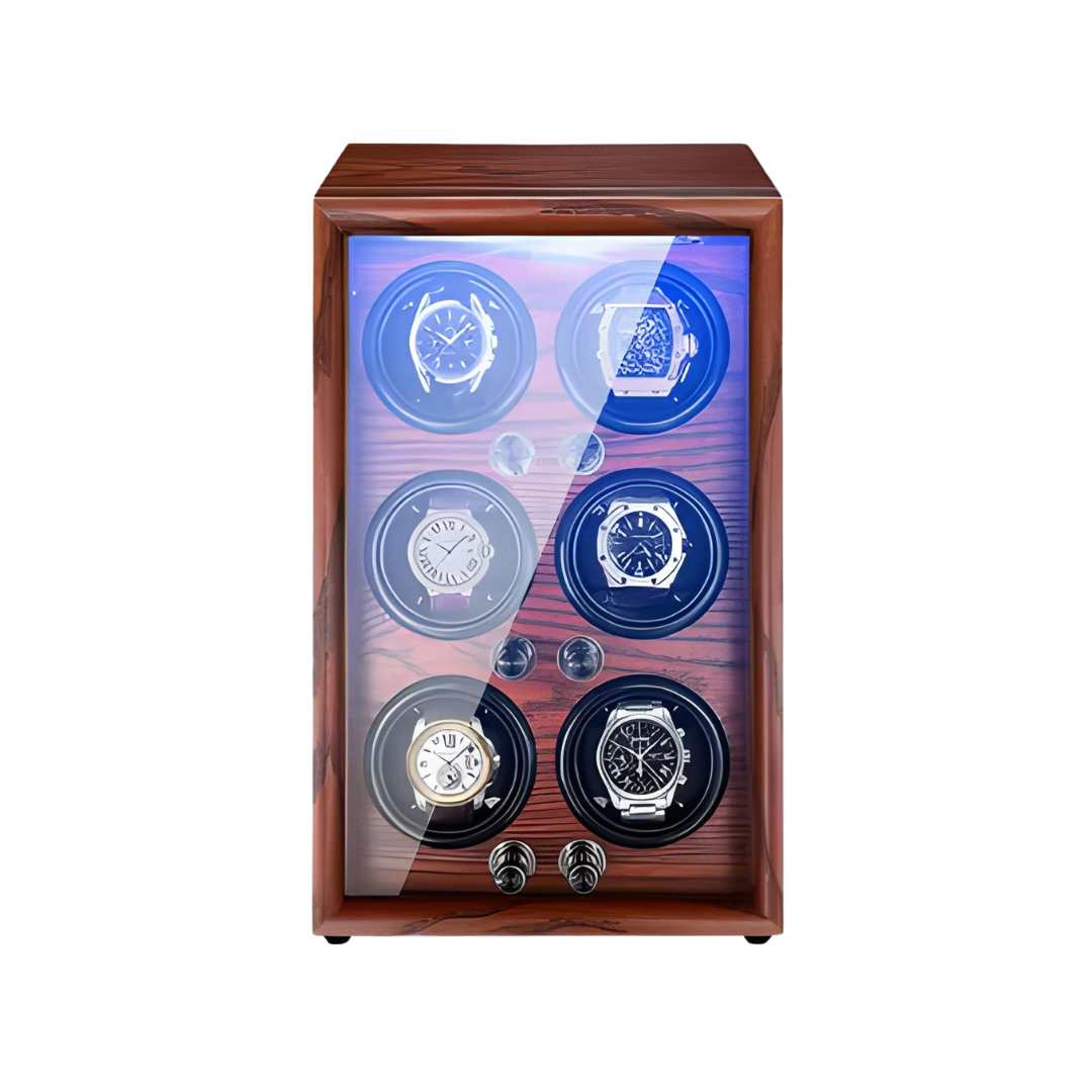 Remontoir Montre Automatique 6 Montres – Bois Noyer – Silencieux