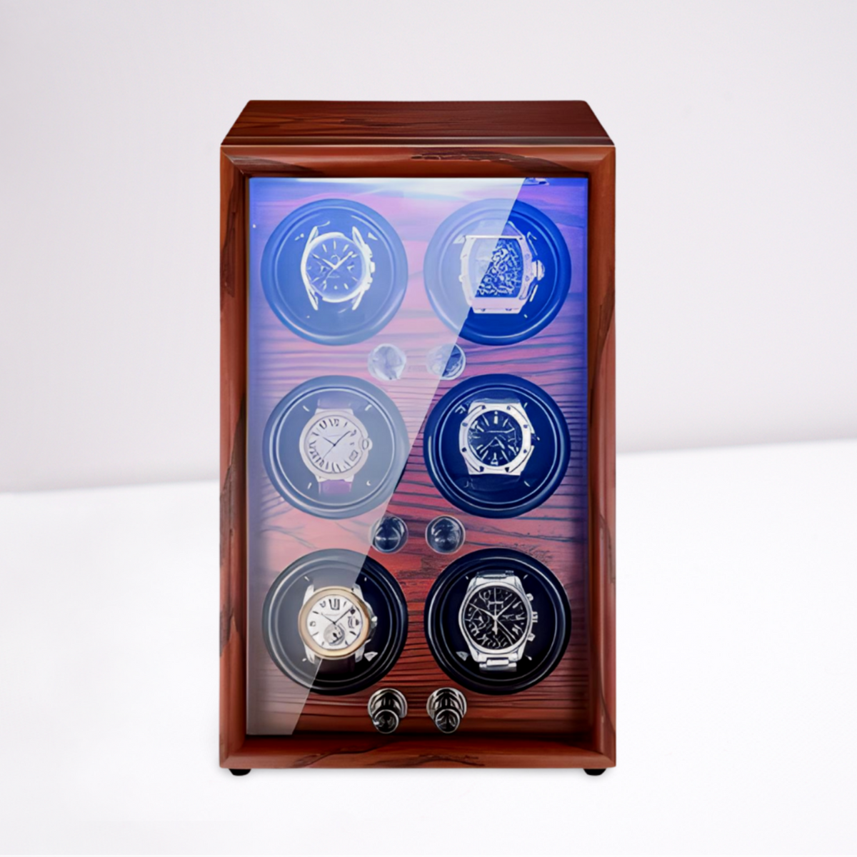 Remontoir Montre Automatique 6 Montres – Bois Noyer – Silencieux