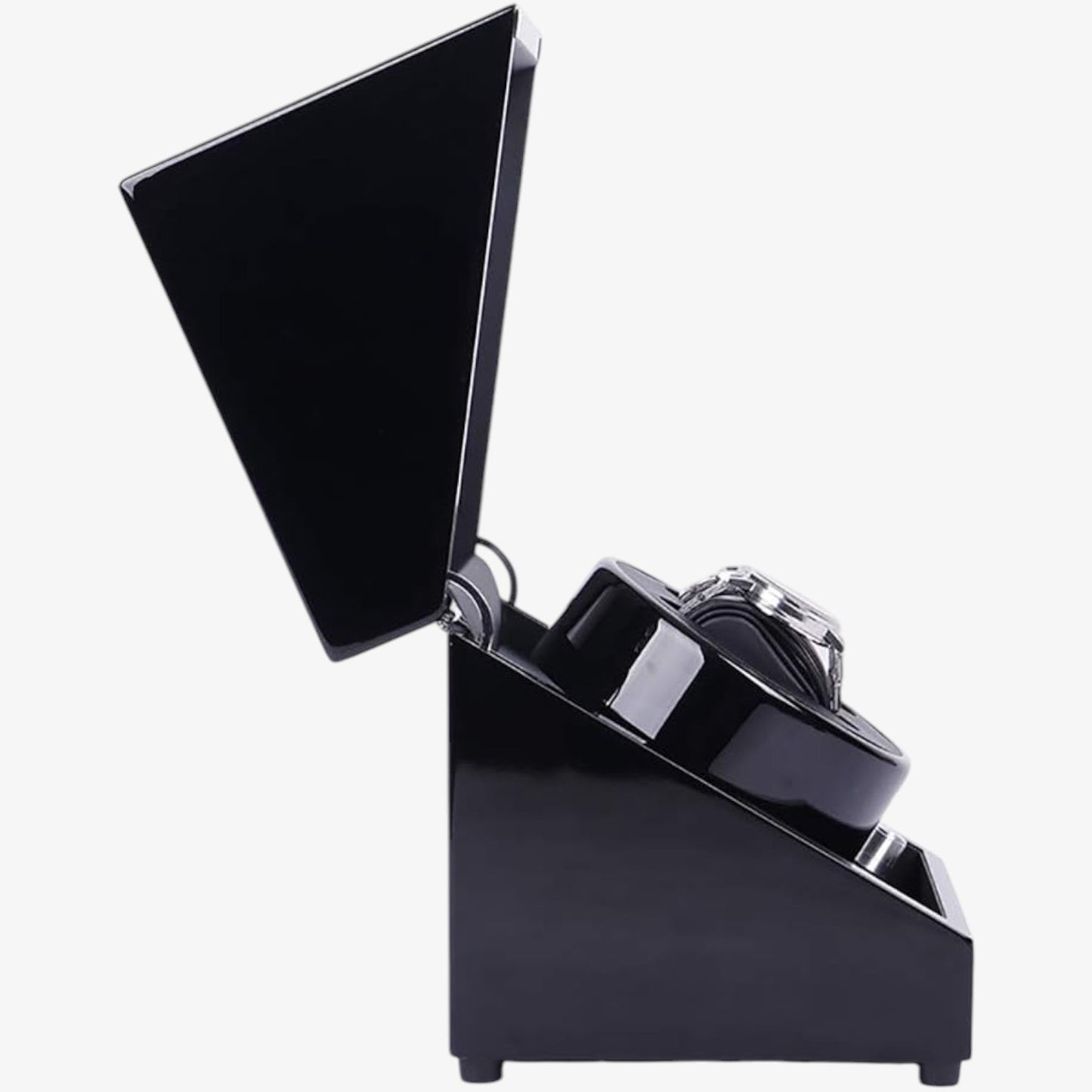 Automatic watch winder 2 slots - Silent black automatic watch box with bidirectional rotation