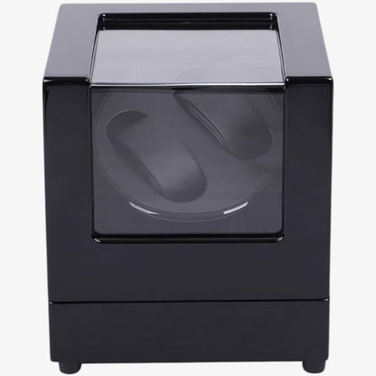 Automatic watch winder 2 slots - Silent black automatic watch box with bidirectional rotation