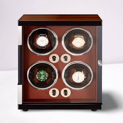 Automatischer Uhrenbeweger für 4 Uhren – Massivholz – Geräuschlos