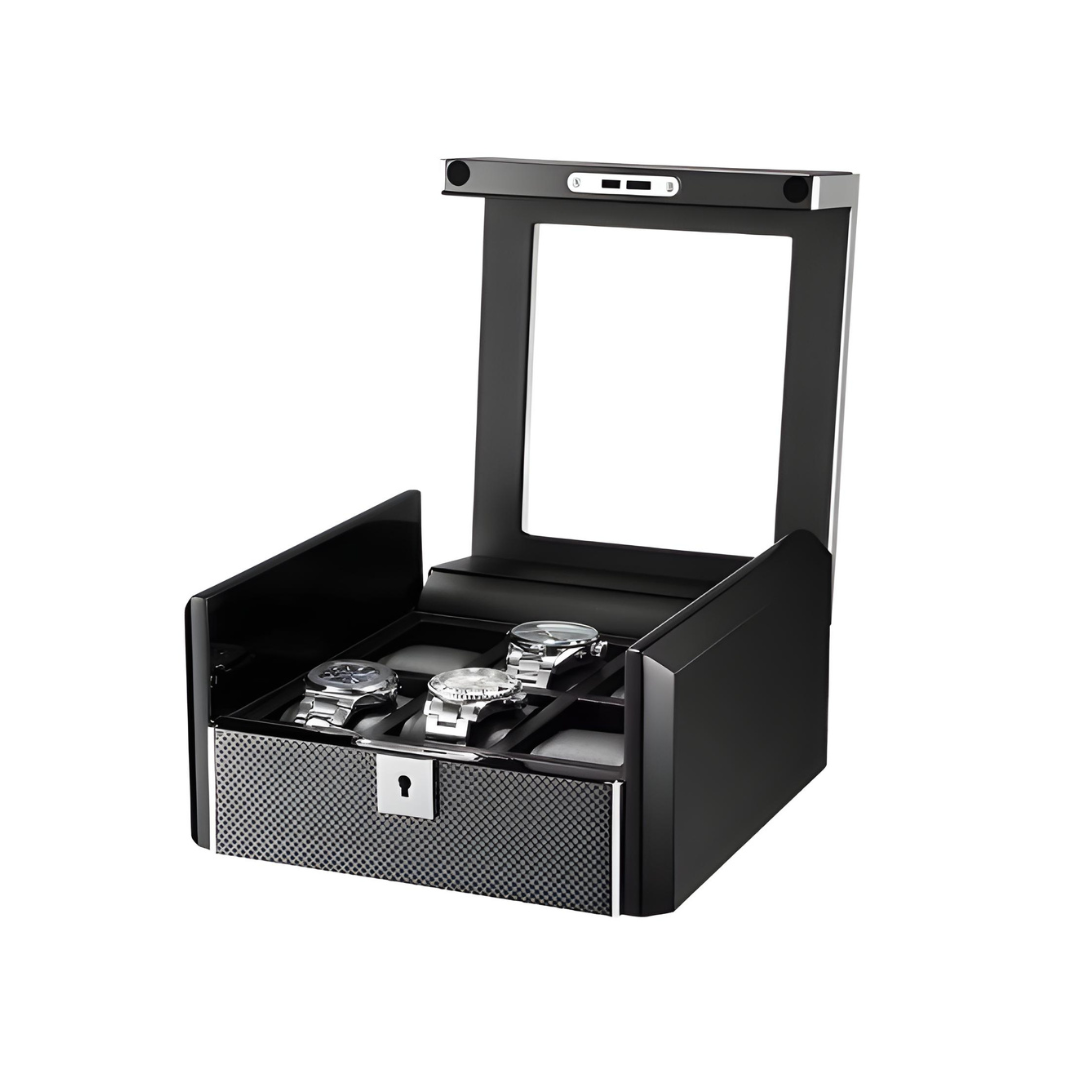 Watch Box - 6 Slots - Wood - Leather Interior