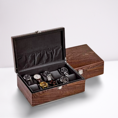 Boîte à Montre - 10 Emplacements – Bois – Intérieur Velours