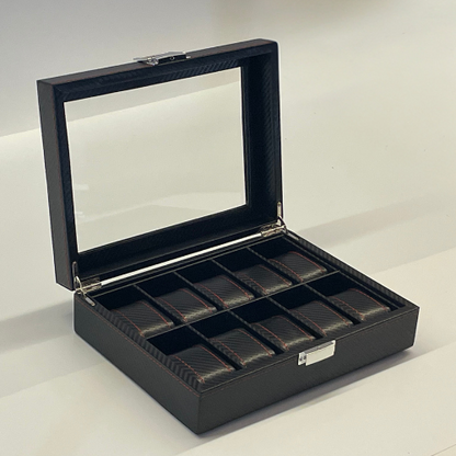 Boîte à Montre - 10 Emplacements – Bois – Intérieur Cuir