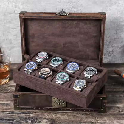 Boîte à Montre - 8 Emplacements – Bois – Intérieur Velours