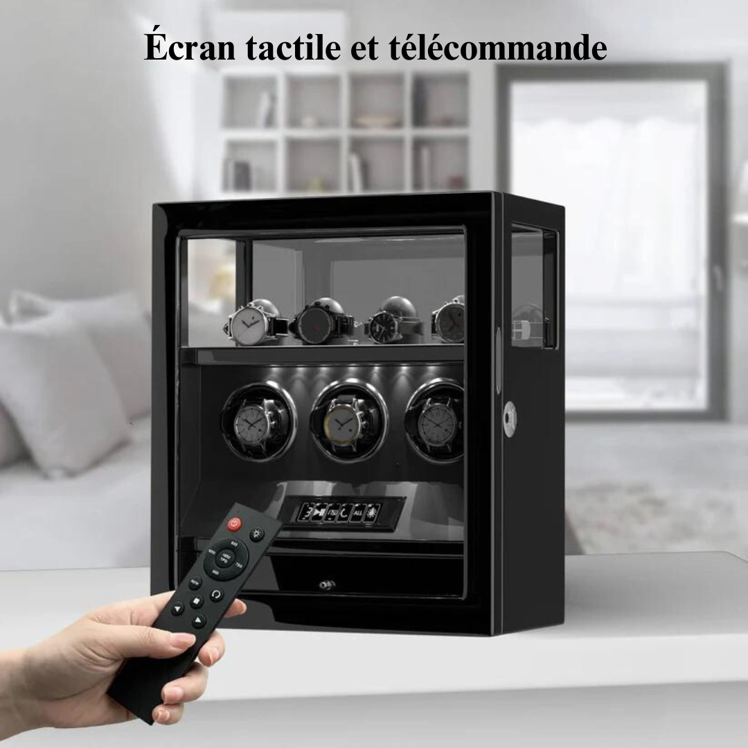 Automatischer Uhrenbeweger – geräuschlos – für 3 Uhren – Schwarz