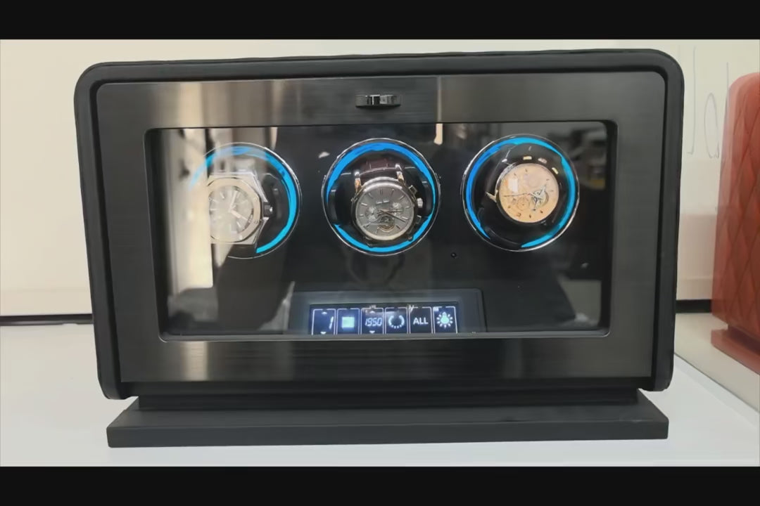 Remontoir Montre Automatique 3 Montres – Cuir Vert – Silencieux