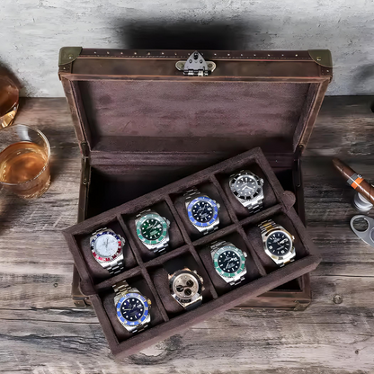 Boîte à Montre - 8 Emplacements – Bois – Intérieur Velours