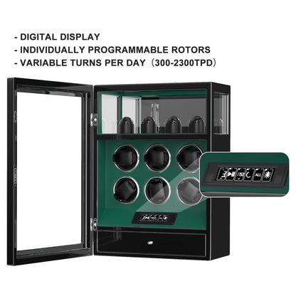 Uhrenbeweger 6 Uhren mit Fingerabdruck-Sperre, LCD-Touchscreen und patentiertem Design