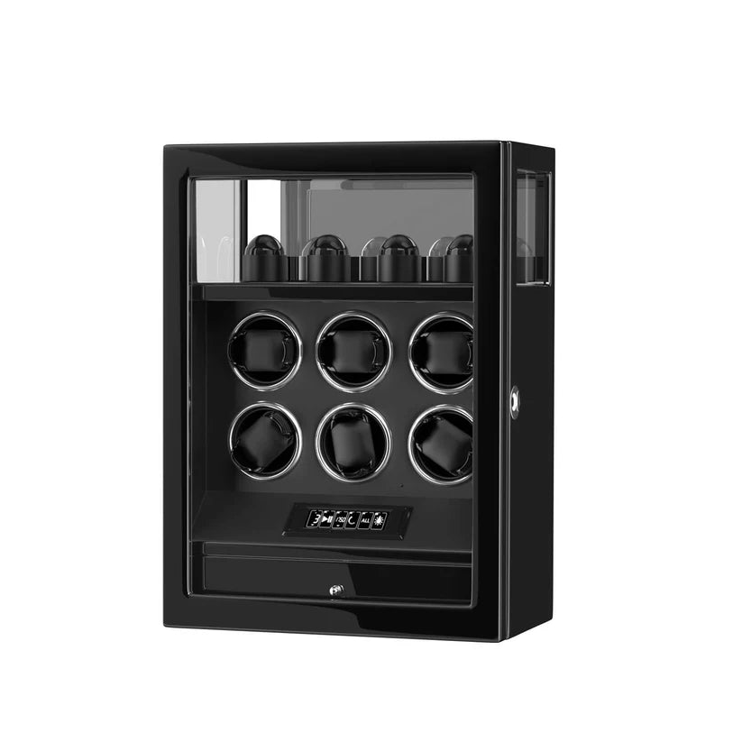 Automatischer Uhrenbeweger – geräuschlos – für 6 Uhren – Schwarz