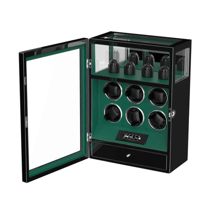 Remontoir Montre Automatique - Silencieux - 6 Montres - Cuir Noir