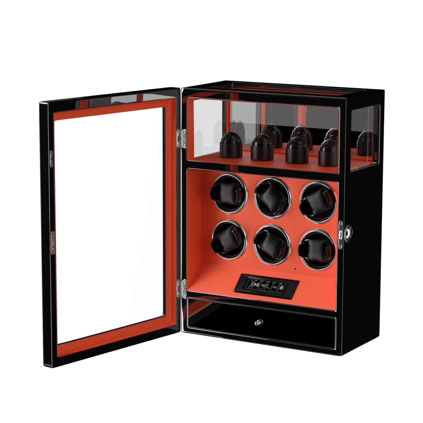 Uhrenbeweger 6 Uhren mit Fingerabdruck-Sperre, LCD-Touchscreen und patentiertem Design