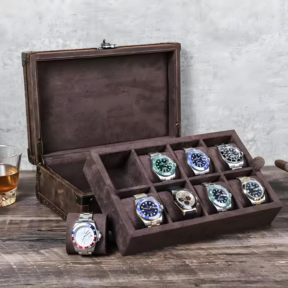 Boîte à Montre - 8 Emplacements – Bois – Intérieur Velours